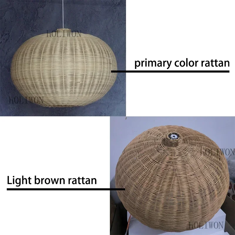 Chinese Style Creative Village Rattan Pendant Light Vintage Handmade Natural Wicker Lamps Dining Room Cafe Restaurant Luminaire