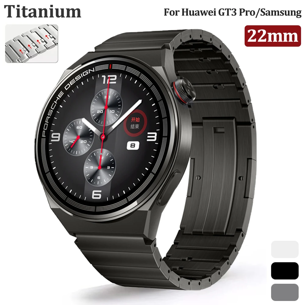 Titanium Link Bracelet For Huawei Watch GT2/3/Pro/2e 42mm 46 Luxury WristStrap For Samsung Galaxy Watch 3 45mm 46mm Gear S3 Band