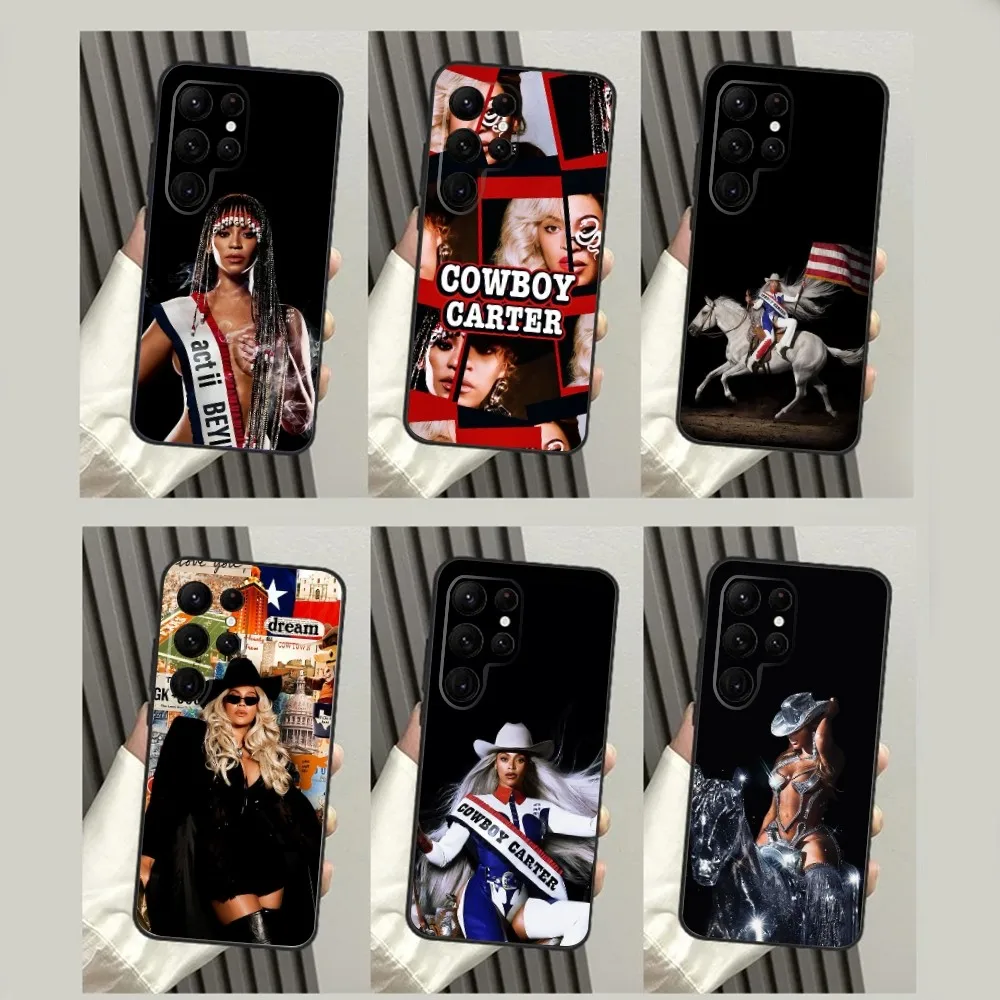 Beyonce COWBOY CARTER Phone Case For SamsungS23,S22,S21,S20 Ultra Pro S10,S30Plus,S9,20lite Ultra Black Cover