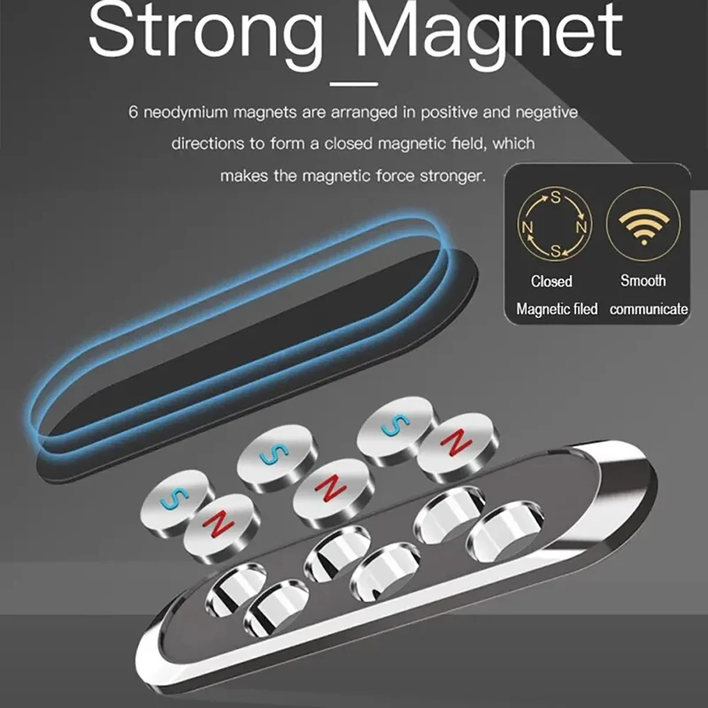 360 °   Rotation Faltbare Auto Magnetische Telefon Halter Universal Handy GPS Unterstützung In Halterung Für iPhone Samsung Xiaomi Huawei