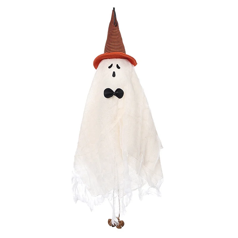 

AASS-Halloween Hanging Ghosts With Witch Hat Cute Spooky Ghost Hanging Ghost Halloween Decorations