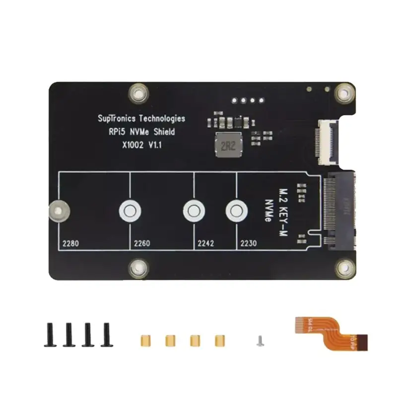 B50B-X1002 For Raspberry Pi 5 Pcie To M.2 Nvme SSD Expansion Board For 2280 2260 2242 2230 NVME SSD