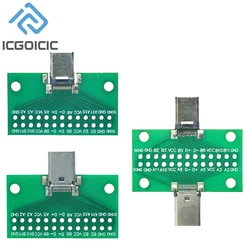 Type-C Male To Female USB 3.1 Test PCB Board Adapter Type C 24P 2.54mm Connector Socket For Data Line Wire Cable Transfer