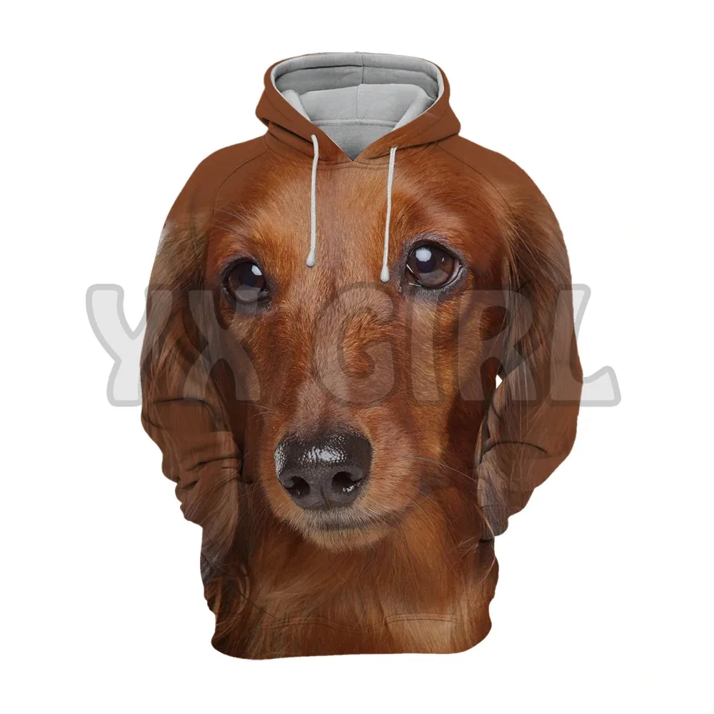 Animais cães dachshund salsicha cão 3d impresso hoodies unisex pullovers engraçado cão hoodie casual rua agasalho