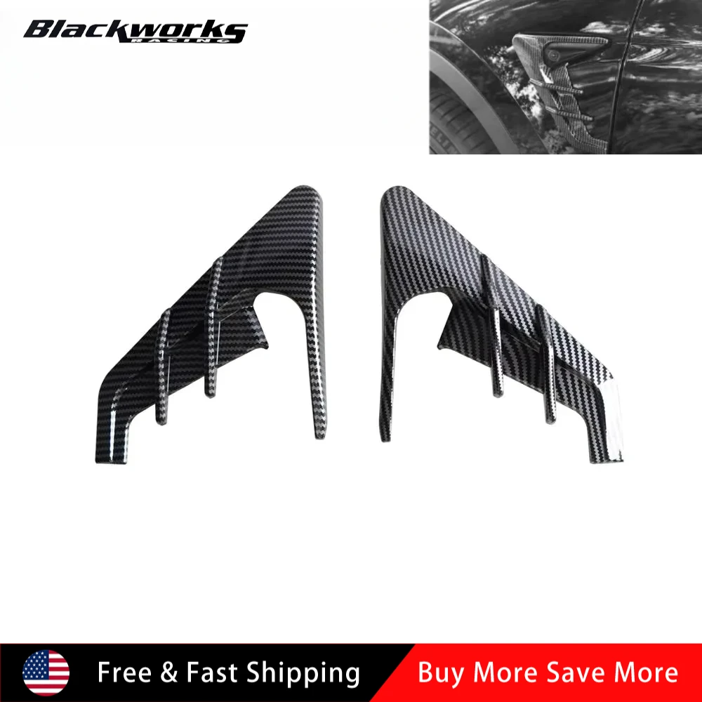 

Автомобильные боковые фланги, чехлы, спойлер, декоративные защитные ограждения, пылезащитный комплект «сделай сам» для Tesla Model 3 Y, углеродное волокно, ярко-черный