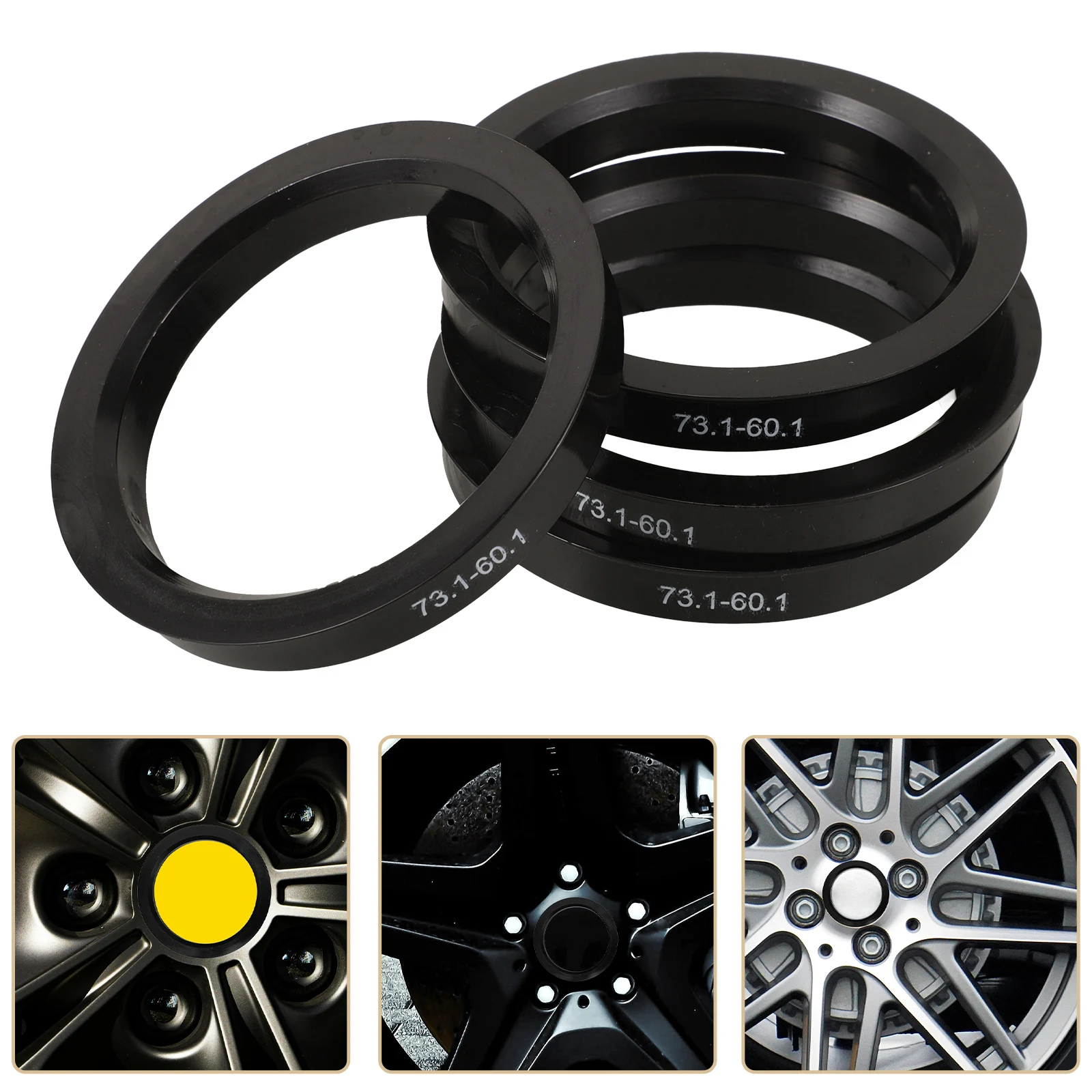 

4pcs Wheel Ring Plastic Hub Bore Rings For Rims Car Wheel Hub Accessories Upgrade Car Modification Parts