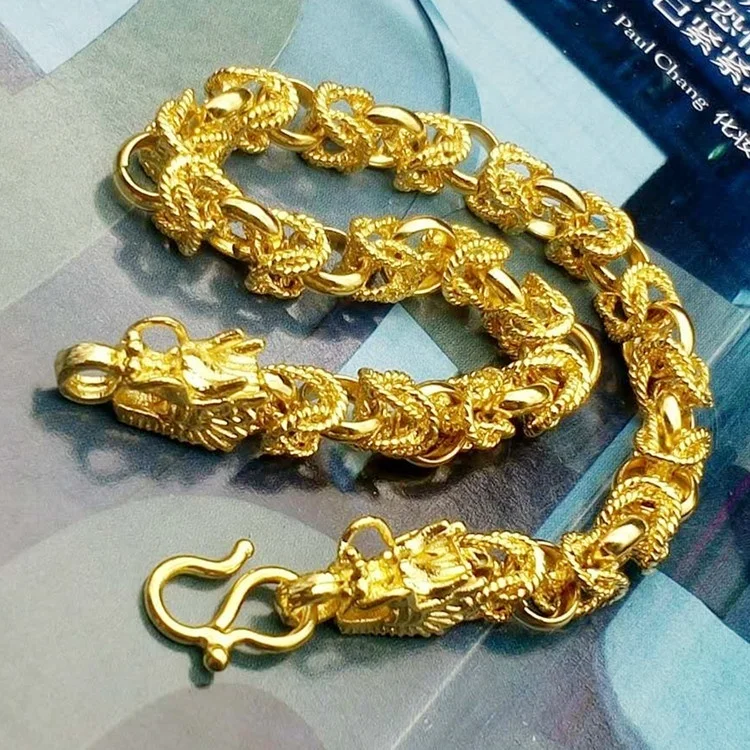 Domineering Gold Color Dragon Head Bracelet Bangle for Men Women Hip Hop Bracelet Motorcycle Party Bracelet Jewelry