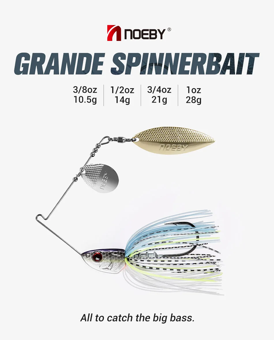 Noeby Spinnerbait 10,5g 14g 21g 28g Doppel Willow Klinge Nadel Stinger Haken Löffel Draht Köder für Bass Hecht Metall Jig Angeln Köder – Detail 3