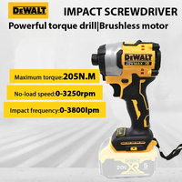 DEWALT DCF850 20V Impact Driver 205NM Brushless Motor Cordless Rechargable Screwdriver Electric Impact Drill Power Tools