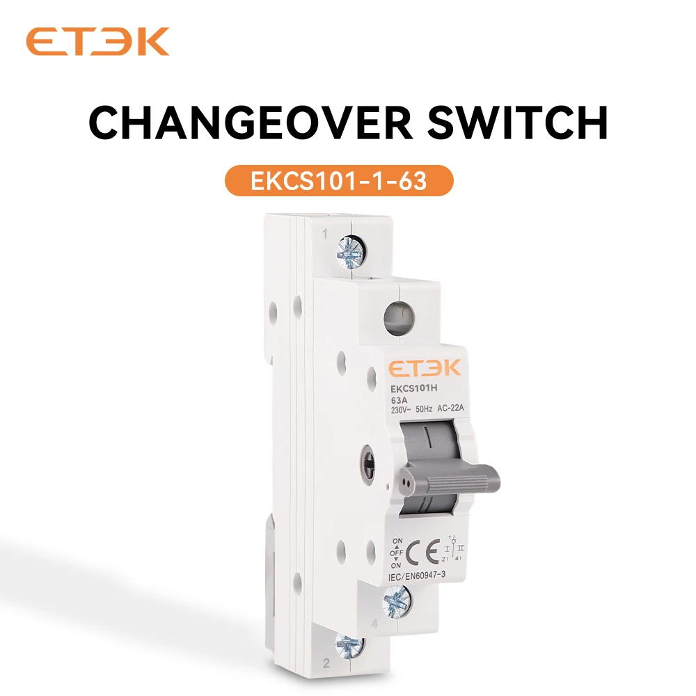 ETEK 1/2/4P  Din Rail Isolating Disconnecting Switch Dual Power Manual Transfer Isolating Switch Interlock Circuit Breaker EKCS