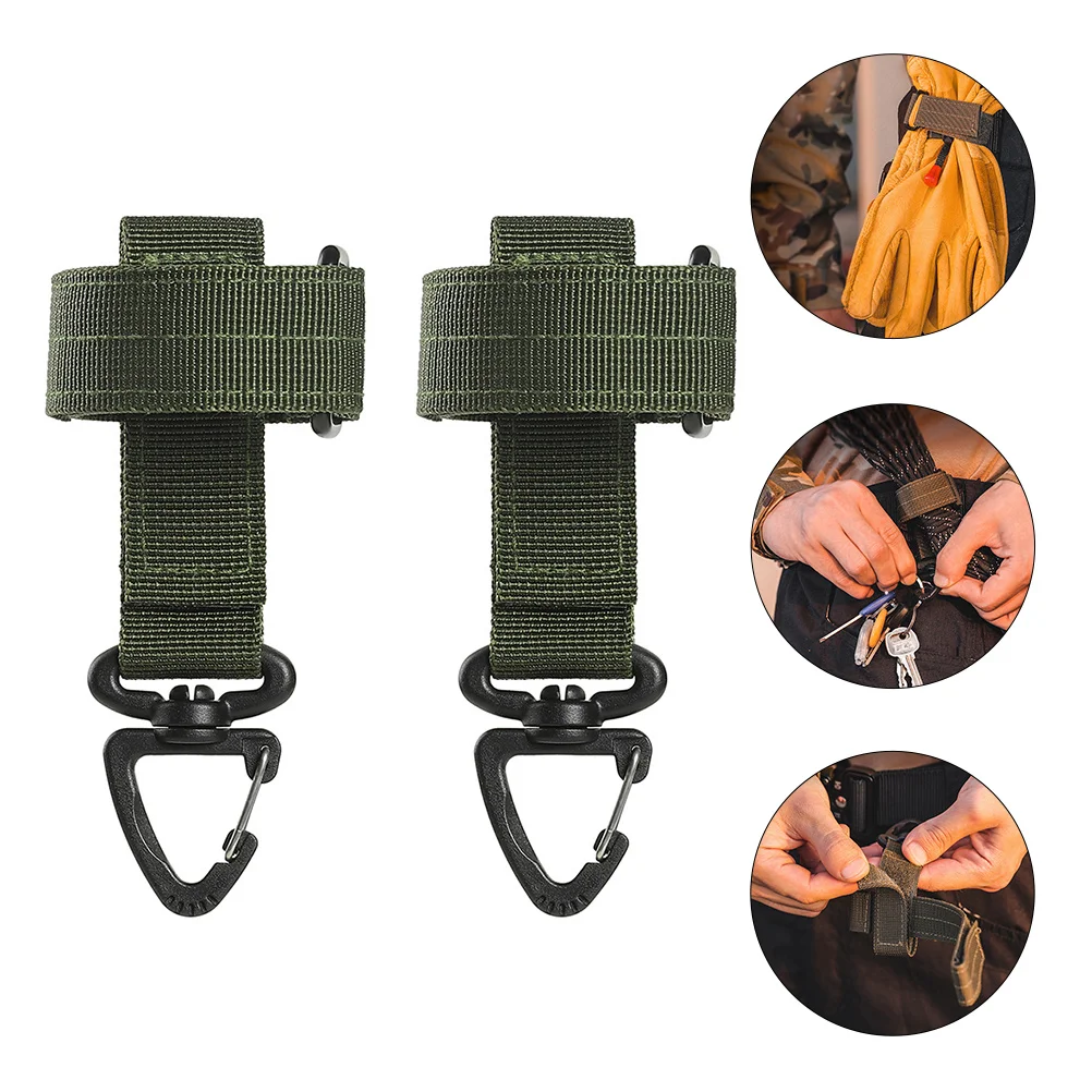 2 Pcs Storage Buckle Camping Vest Hook up Belt Carabiner Clip Hanging Nylon Swivel Work