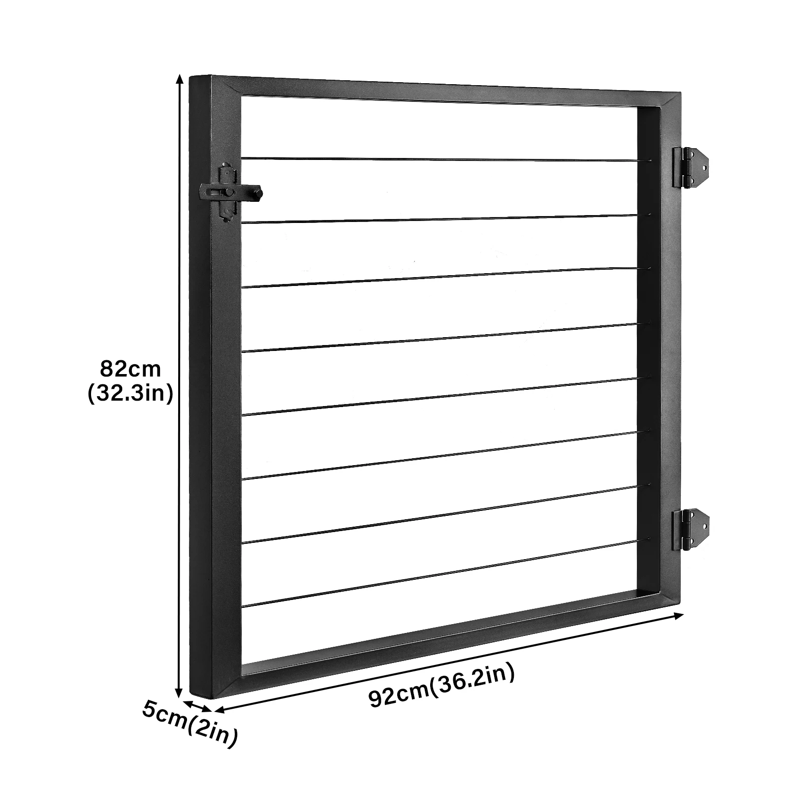Aluminium Cable Railing Gate Black for Wood Metal 36