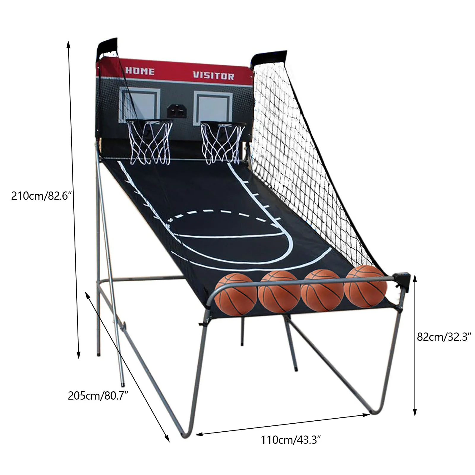 Basketball-Ständer-Spiel-Schießmaschine, elektronische automatische Partitur im Lieferumfang enthalten, 4 Bälle