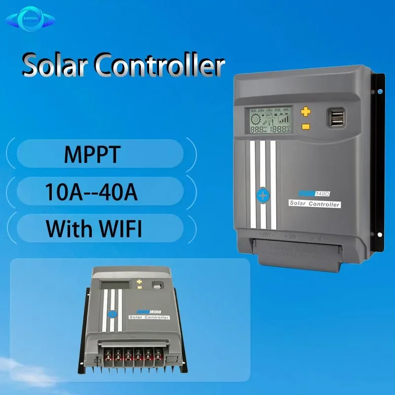 Solar MPPT 10A 20A 30A 40A Charge Controller Dual USB LCD Display 12V 24V Solar Cell Panel Charger Regulator With WIFI