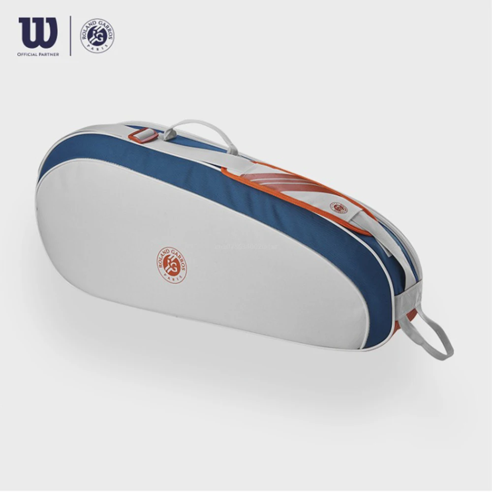 Wilson-mochila de gran capacidad para hombre y mujer, morral abierto de estilo francés, multifuncional, con doble hombro, color naranja, azul y gris, modelo Roland Garros, 2024