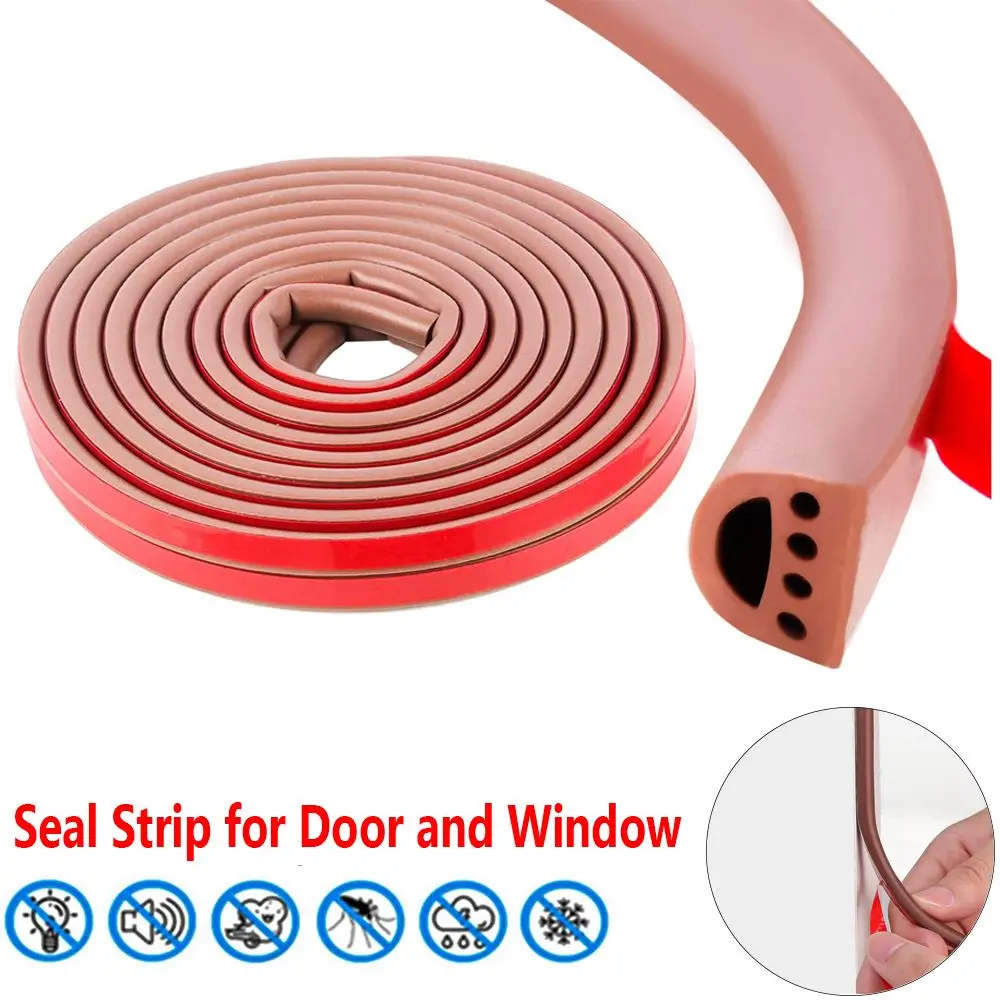 

6M D/I Type Soundproof Silicone Rubber Sealing Strip Weather Stripping For Door Window Draught Excluder