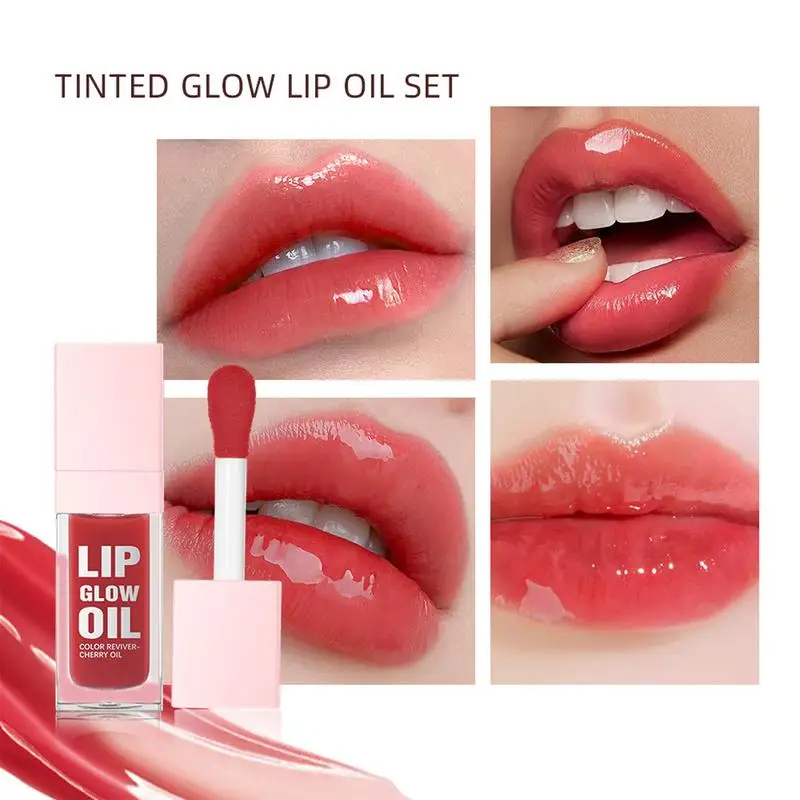 Glow Lip Oil 4pcs Hydrating Lip Oil Tinted Glow Lip Oil Long Lasting Moisturizing Lip Gloss Moisturizing Tinted Lip Balm for Lip