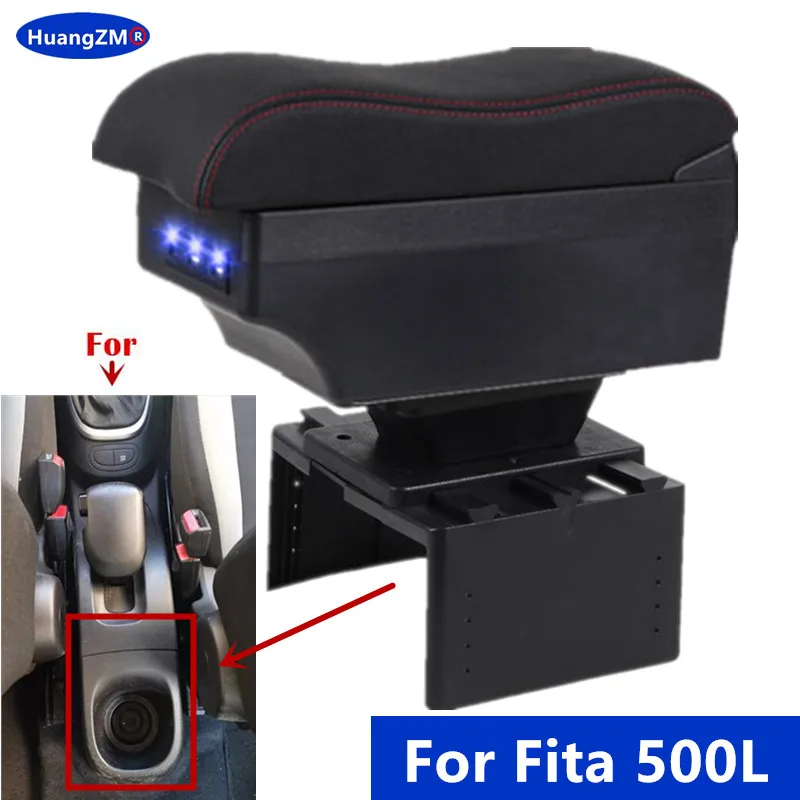 For Fita 500L armrest box For SI 500L car armrest box Center Console Storage box Retrofit parts Car accessories