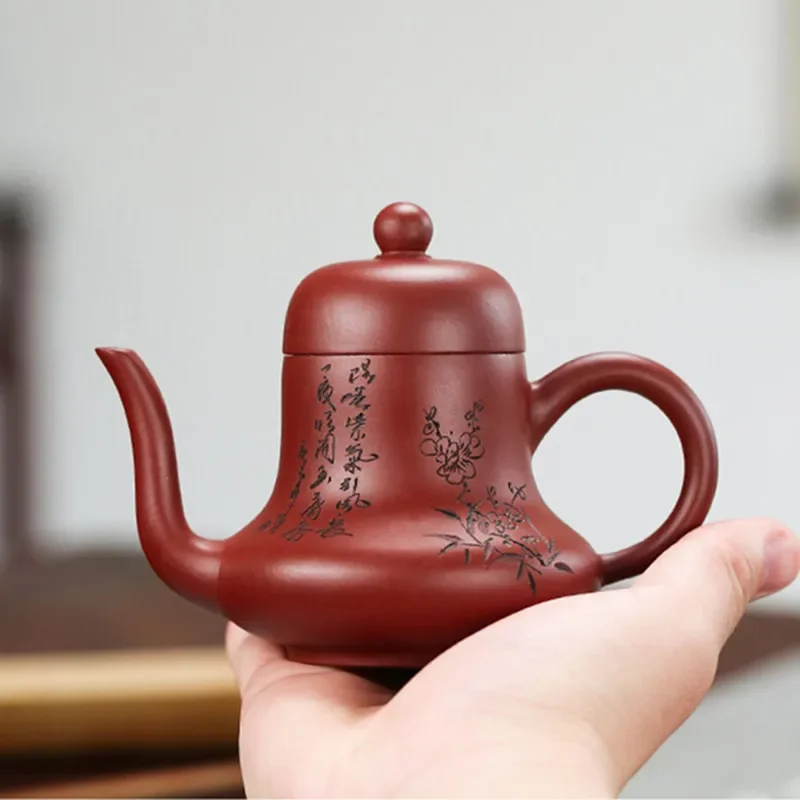 120ml Yixing Handmade Purple Clay Teapots Raw Ore Dahongpao Home Tea Pot Beauty Kettle Teaware Chinese Zisha Tea Set Accessories