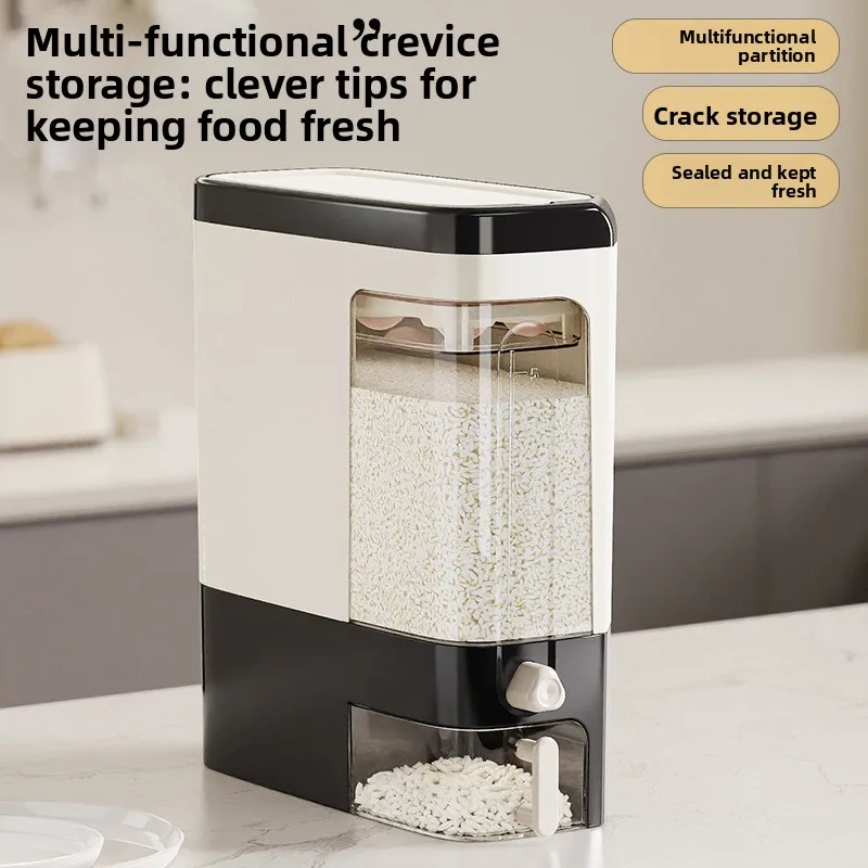 Household Rice Bucket, Insect Proof, Moisture-proof, Sealed, Food Grade, Rice Box Storage Container, High-end Press Rice Tank