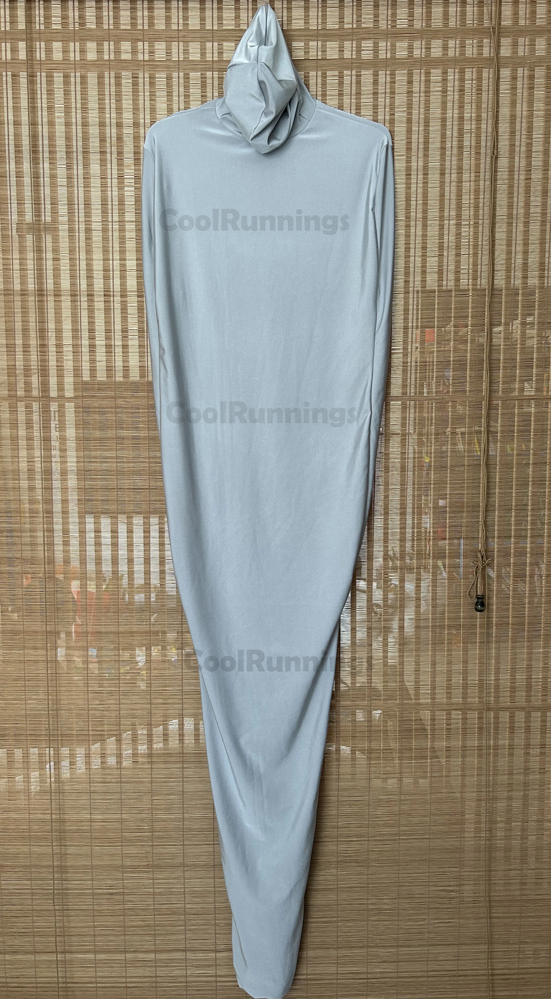 Full Face Mummy Unisex Cosplay Stage Spandex Zentai Body Sleeping Bag With Internal Sleeves - Back zipper