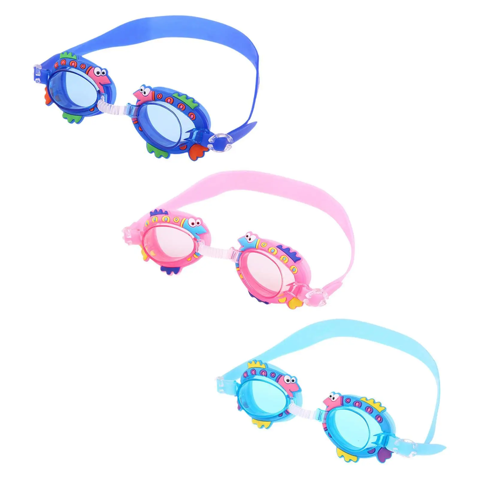 Kids Swim Goggles Adjustable Silicone Strap Leakproof Cartoon Portable Swimming Glasses for Babies Party Beach Swimming Outdoor