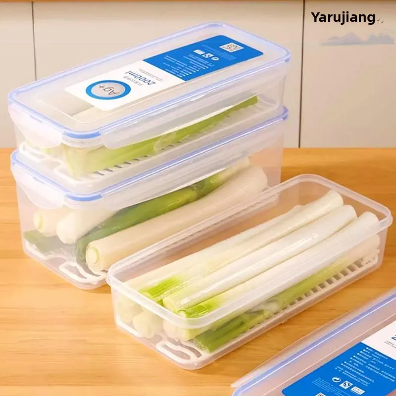 food-grade-storage-box-cilantro-preservation-container-long-rectangular-kitchen-refrigerator-onion-segment-organizer