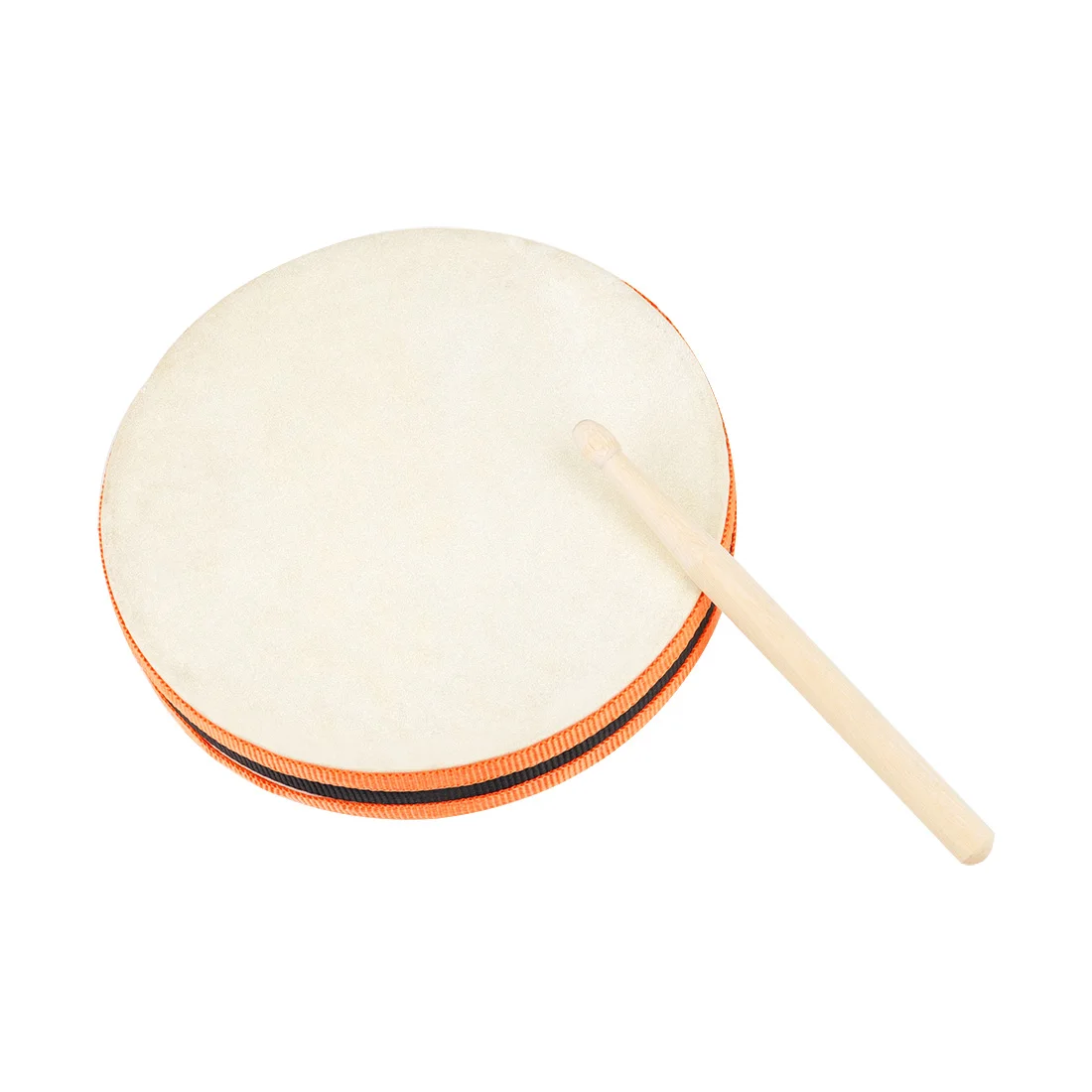 Orff 8 Inch Hand Drum Double-sided Sheepskin Tambourine Percussion Instrument Portable Kids Musical Gift Child Educational Toy