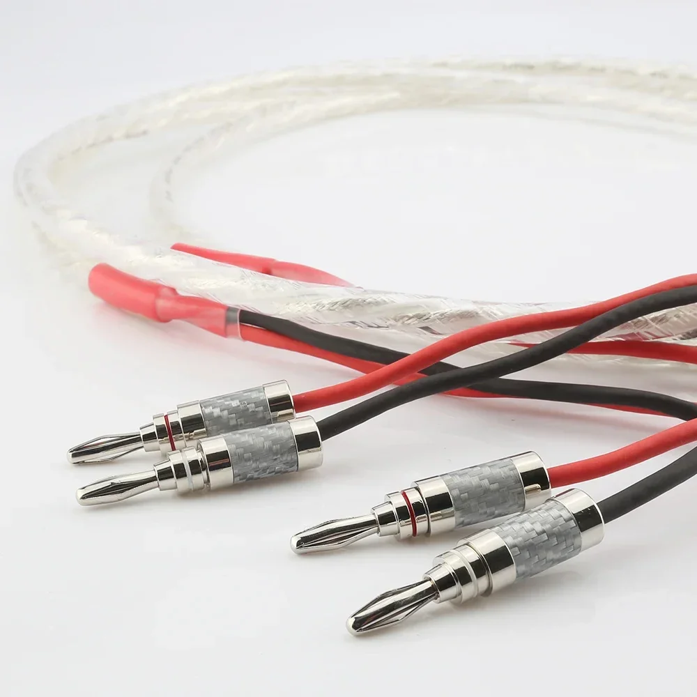 High  Quality Audiocrast AS220 One Pair HIFI Silver-plated Speaker Cable Hi-end 6N OCC Speaker Wire Loudspeaker cable