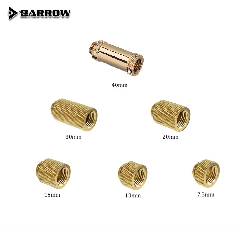 Barrow Extender Base Fitting, G1/4 Femal To Male Thread Hand Compression, TNYZ-G7.5MM/10MM/15MM20MM/30MM/40MM