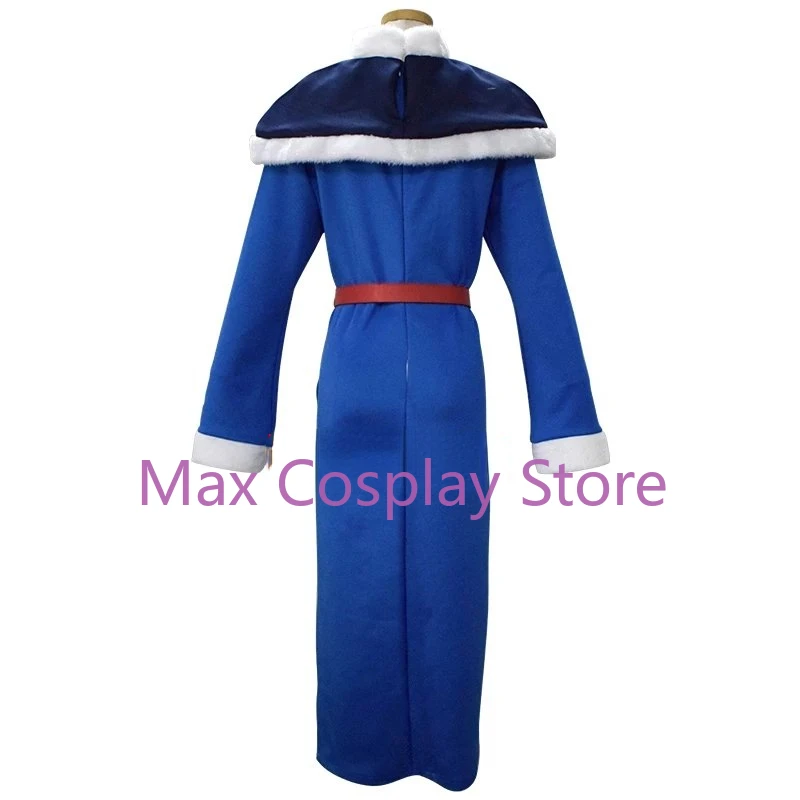 Max Anime Juvia Lockser Cosplay disfraces, conjunto completo y sombrero, traje azul, vestido, chal, peluca de Cosplay para hombres y mujeres, Halloween, YW