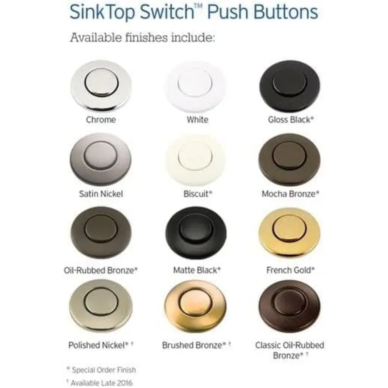 InSinkErator Garbage Disposal Air Switch Kit, Dual Outlet Sink Top Switch Button for All InSinkErator Food Waste Disposer Models