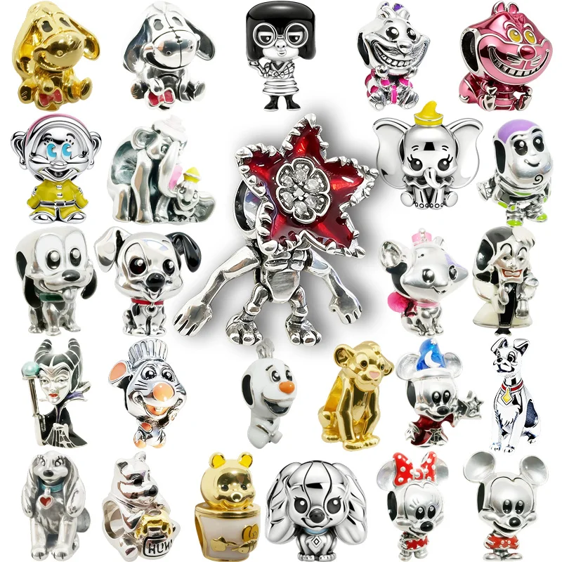 Nuevas Cuentas de Charms Originales, Demogorgon, Rey León Simba Villanos Maléfica, Cuentas de Charms para Pulseras y Colgantes, Joyería para Mujer