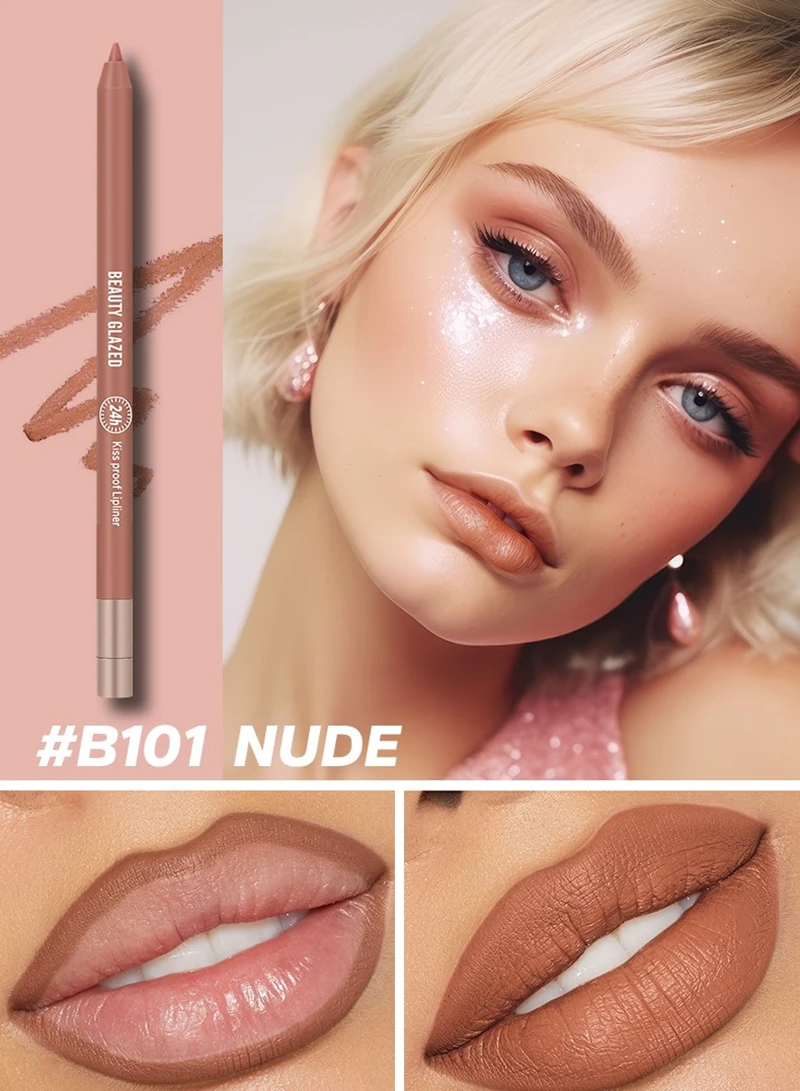 3-teiliges Lipliner-Set, feuchtigkeitsspendender leichter Lipliner und durchscheinende Lipgloss-Kombination, langlebiger, glänzender Lippenfleck-Lippenstift