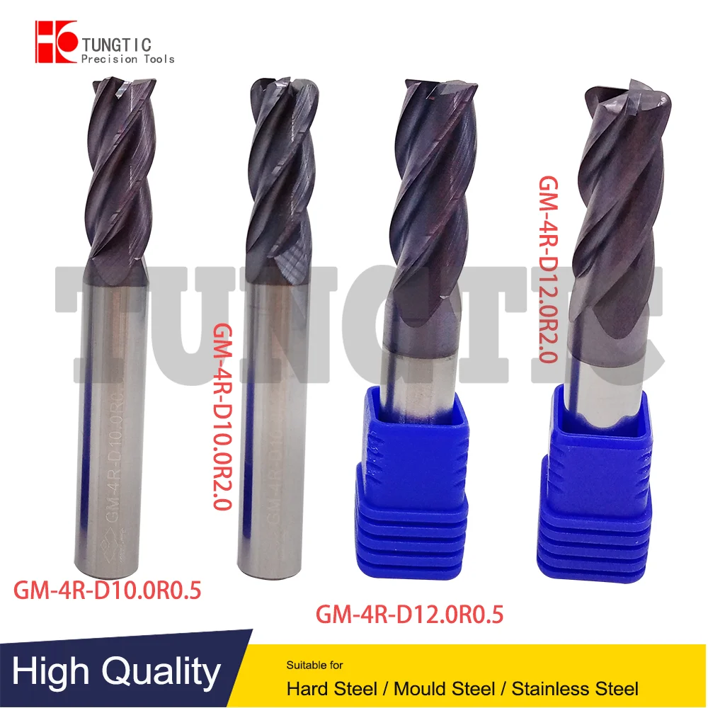 

GM-4R Series R End Mill D10~12mm R0.5~3.0mm for General Machining GM-4R-D10.0R0.5/D10.0R1.0/D10.0R2.0/D10.0/3.0 GM-4R-D12.0R0.5