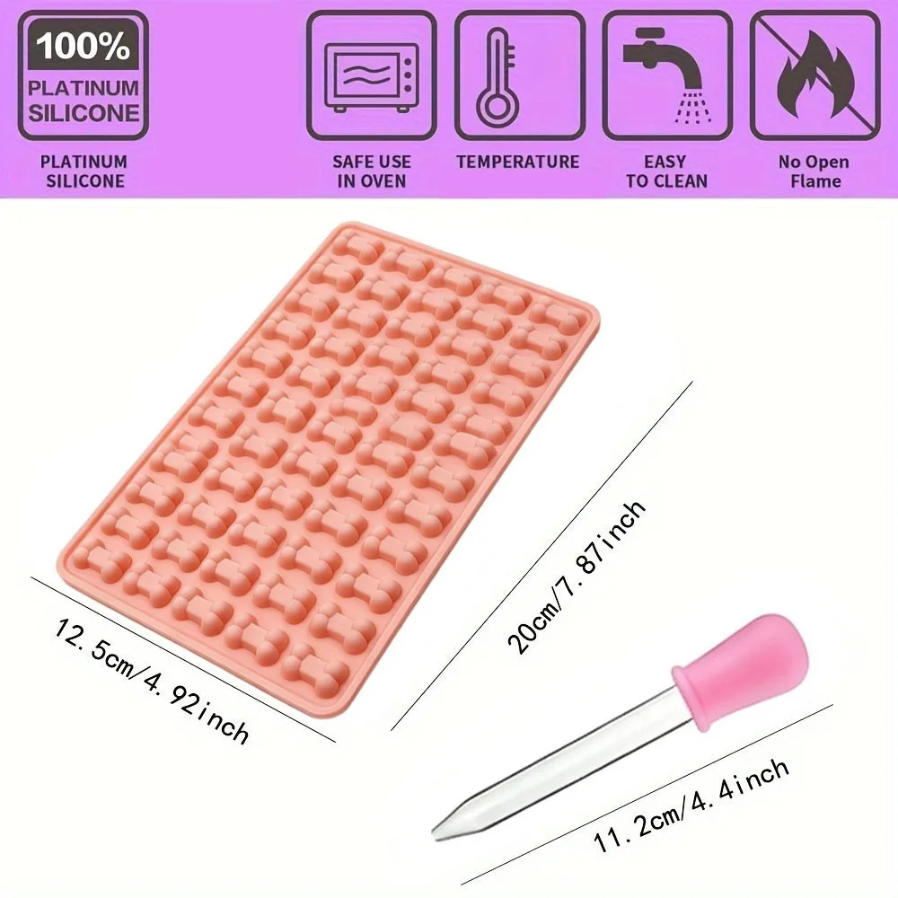 2 PCS Silicone Dog Treat Molds - Mini Bone-Shaped Cookie, Chocolate, Cube of Ice, Candy Mold for Pet Treats view 5