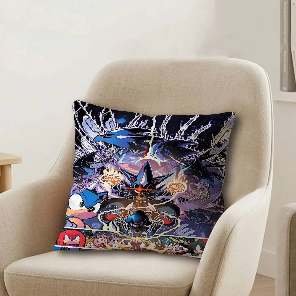 Anime S-SonicS Pillow Gift Home Office Decoration Bedroom Sofa Car Cushion Cover case 45x45 - view 4
