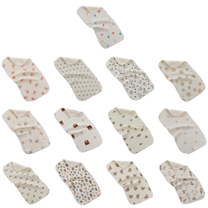 Cartoon Print Face Towel Hand Wash Essential Bathing Towel Baby Saliva Towel Soft Burp Cloth Practical Gift Accessory