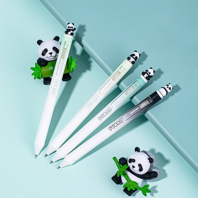 4Pcs Cute Panda Rotating Gel Pens Kawaii Fidget Spinning Pens Smooth Writing for Students School & Office Supplies