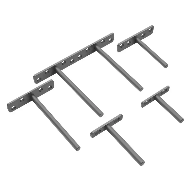Soporte de estante flotante de acero sólido negro, soportes estante ciego, soportes ocultos para estantes flotantes madera 2 uds