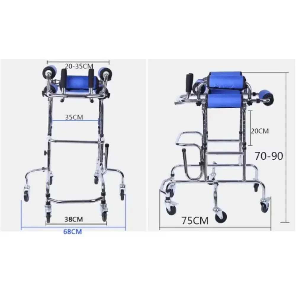 Size S Children Walker With Universal Wheels Kids Walking Aid For Leg Training Hemiplegia Rehabilitation Cerebral Palsy Walker