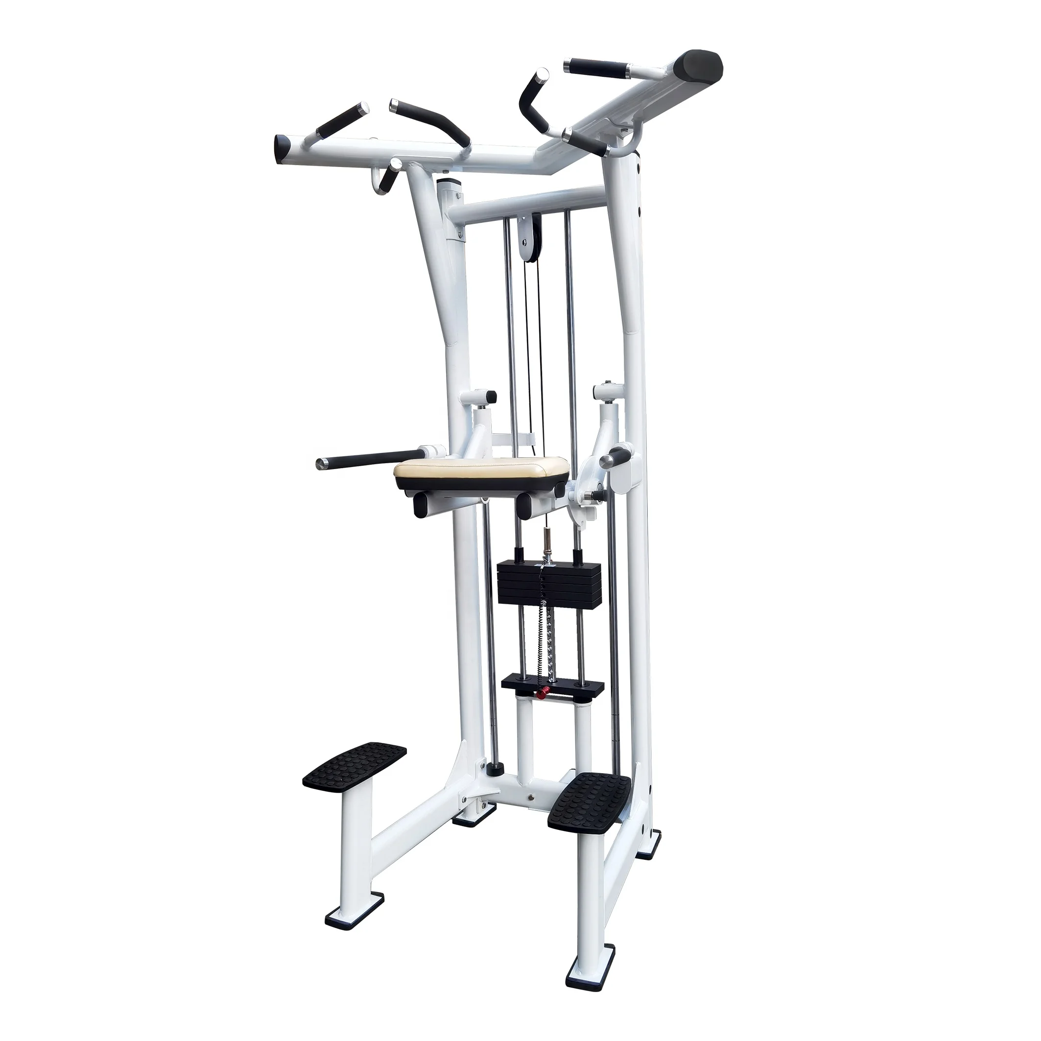 Fitness Equipment Pin Loaded Single Parallel Rod Pull Up Assisted Chin Dipping Machine