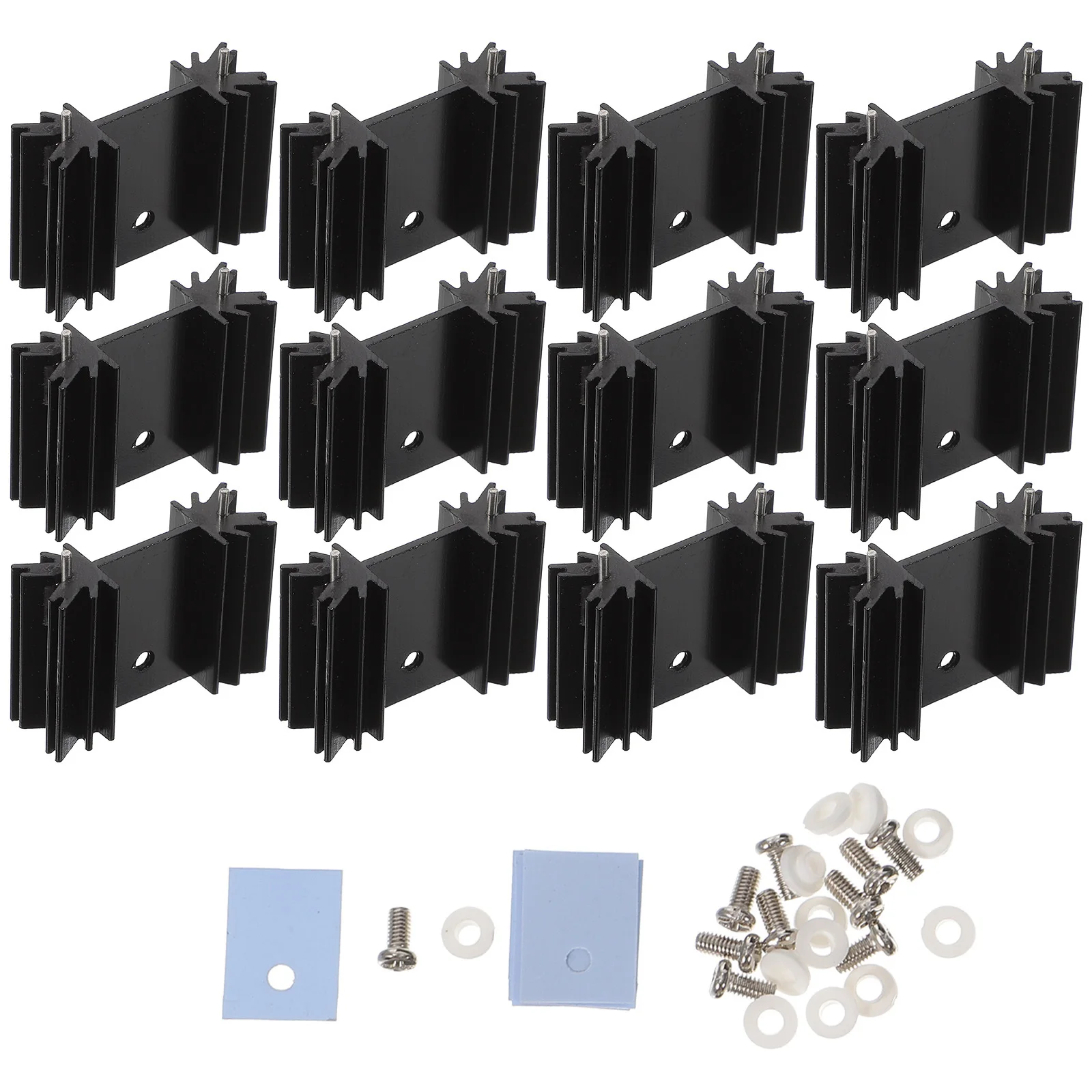 

1 set Aluminum Heat Sink For To-220 Voltage Regulator Metal Cooling Fin Thermal Dissipation Set Laptop Computer Parts