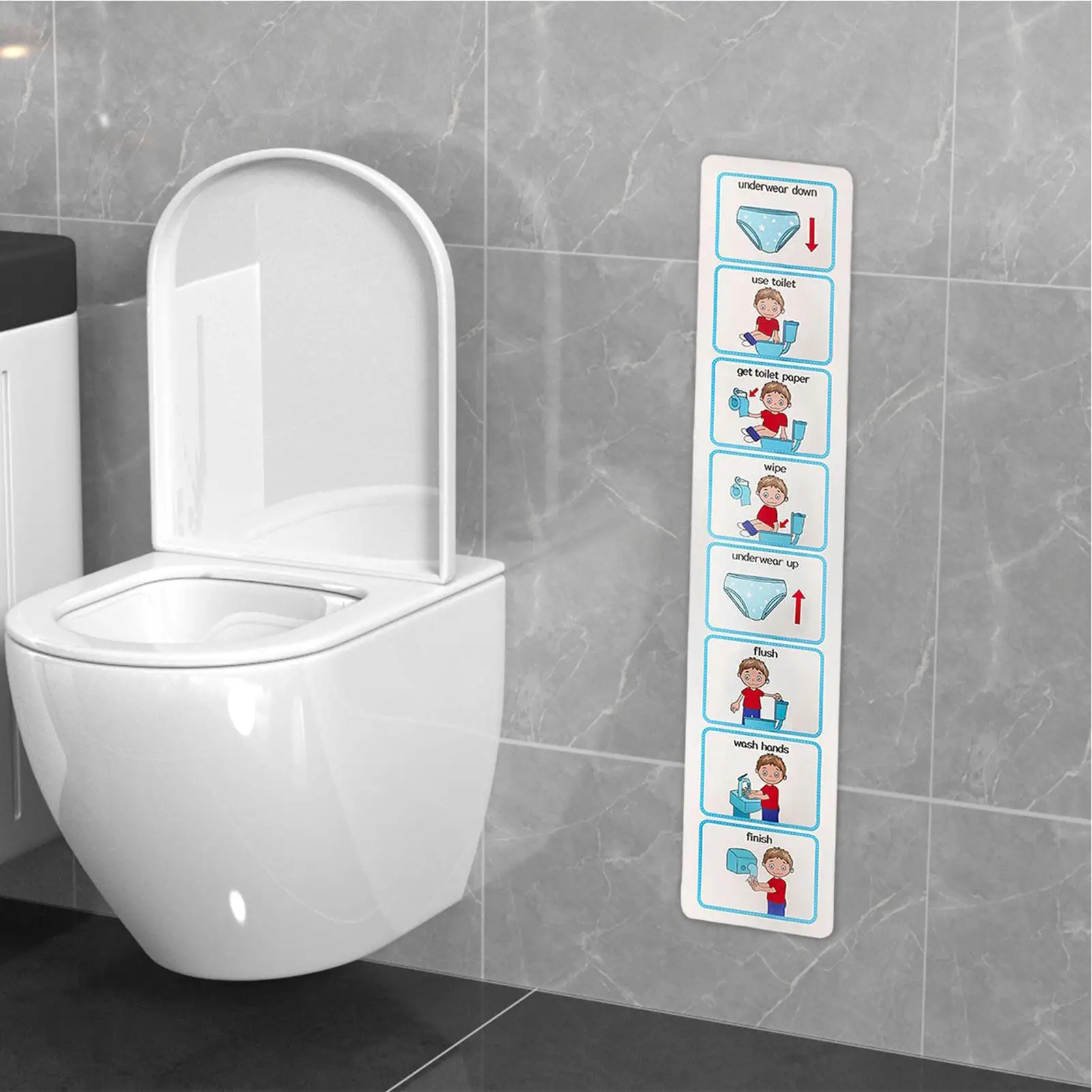 Potty Chart Visual Wall Planner Early Education Visual Schedule Toilet Training Chart for Toddler Home Kids Homeschool Children