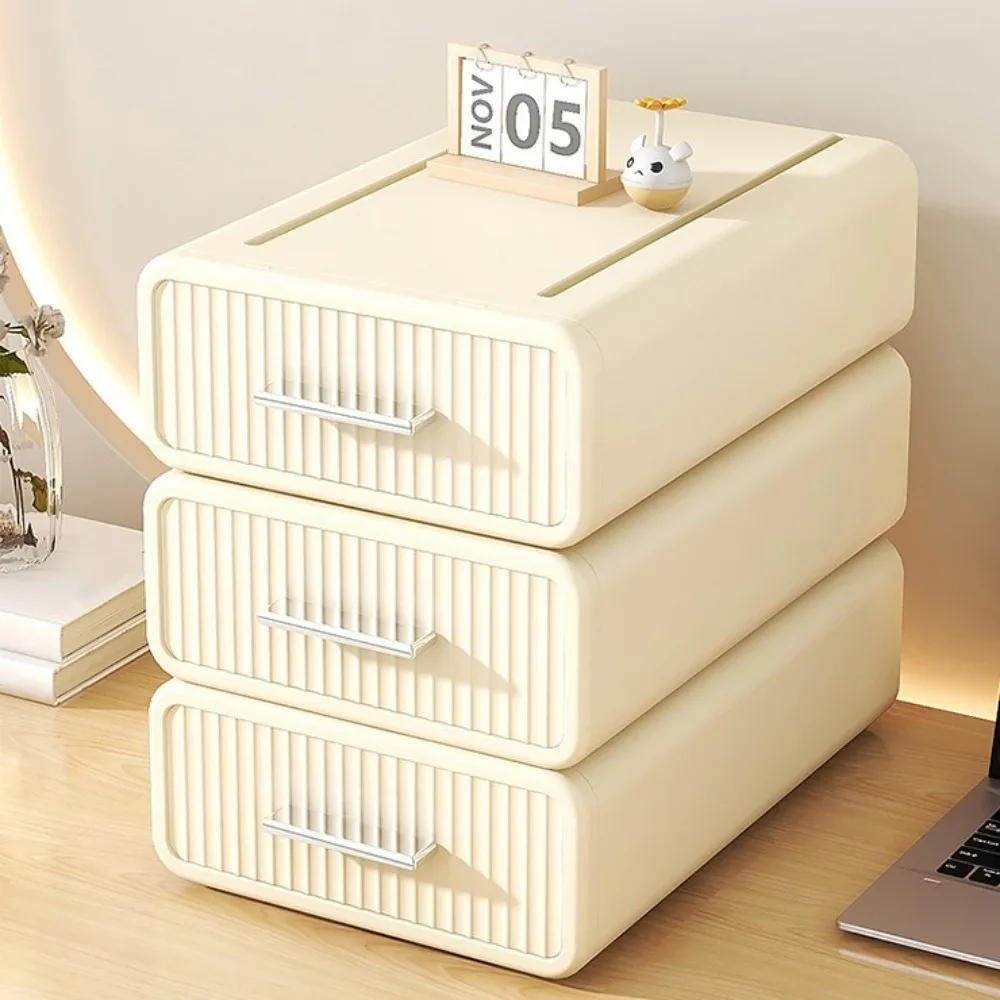 Plastic Desktop Storage Box Stackable Cosmetics Stationery Table Organizer with Drawer Necklaces Office Storage Cabinet School