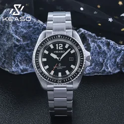 KEASO Men Quartz Watch Sapphire Ceramic Bezel Movement 200M Waterproof C3 Luminous Solid 316L Steel Dive Quartz Watch Men