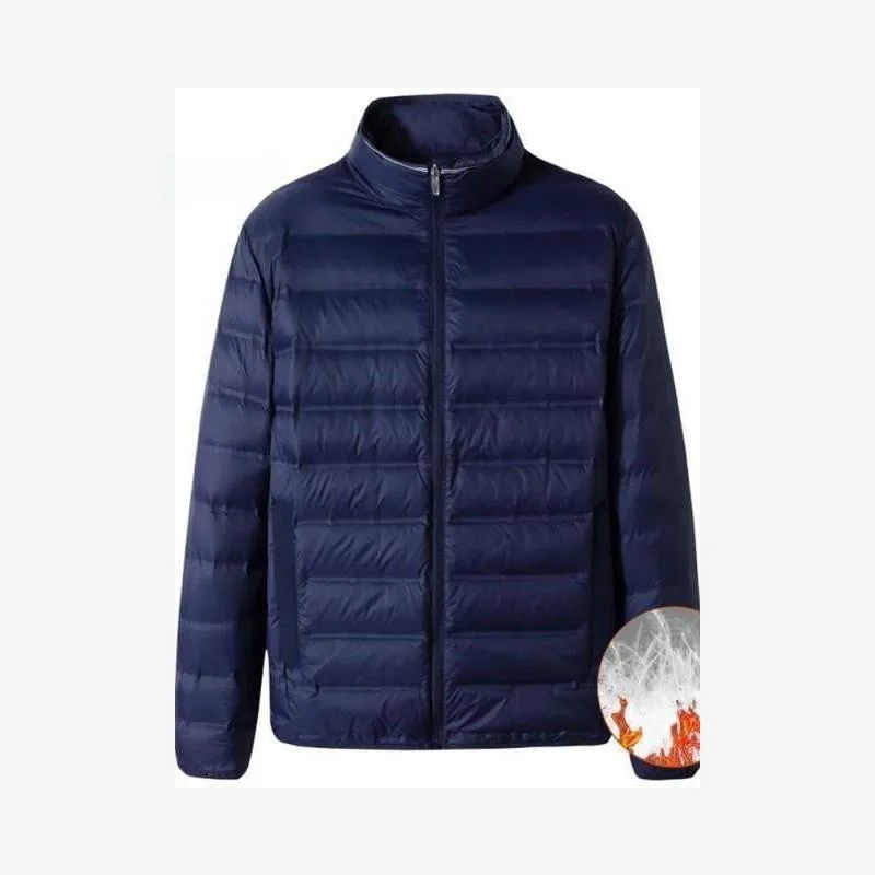 Cappotto leggero in cotone Jaet da uomo di mezza età e ly Dad Thiened di grandi dimensioni bianco con colletto alla coreana