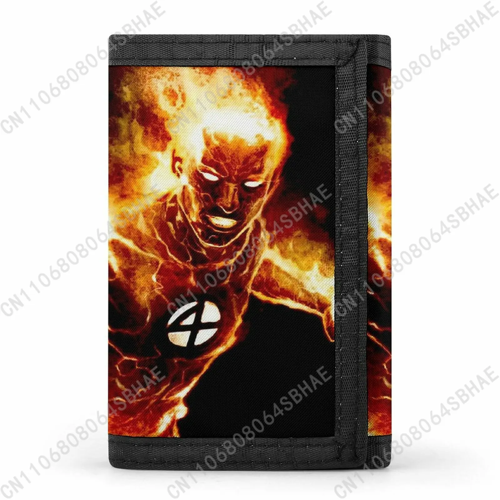 

Marvel Human Torch Tri Fold Wallet Teenage Girls Boys Slim 3 Fold Card Personalized Pattern Purse School Daily Use Cosplay
