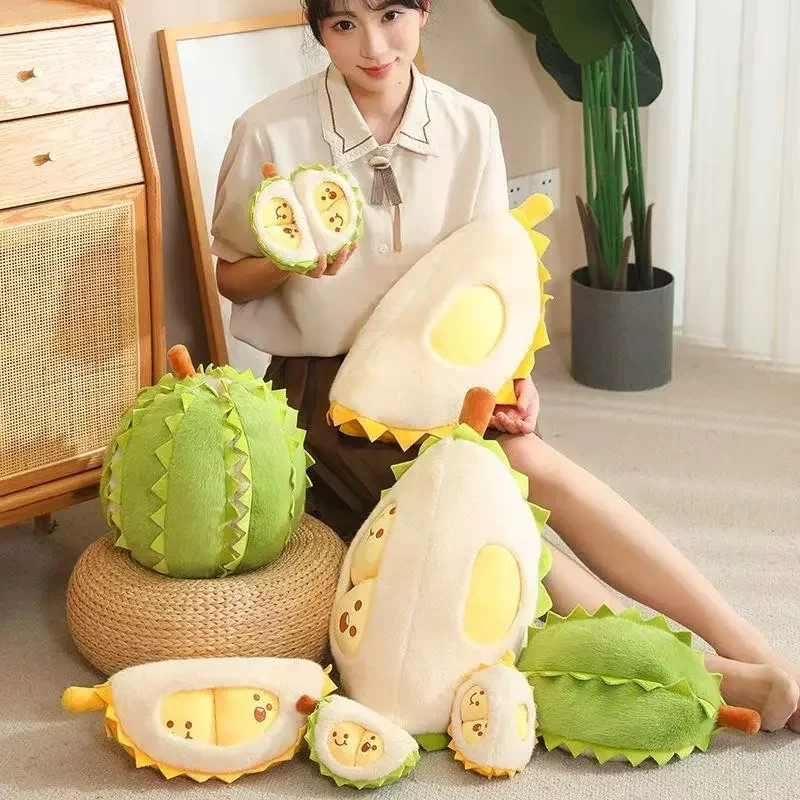 Peelable Durian Stuffed Plush Internet Famous Toy Detachable Doll Pillow Creative Decompression Adults Children Birthday Gift