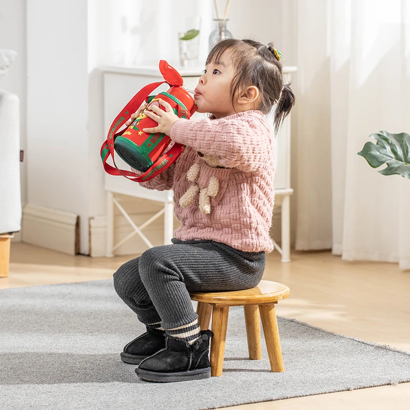 Portable Bamboo Stool Small Wooden Seat for Kids Home Use - Bath Time Entryway Shoe Changing Tea Table Footrest